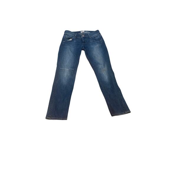 Hudson Colin Mid Rise Skinny Jeans in a distressed mid-wash denim size 26 - Picture 1 of 7